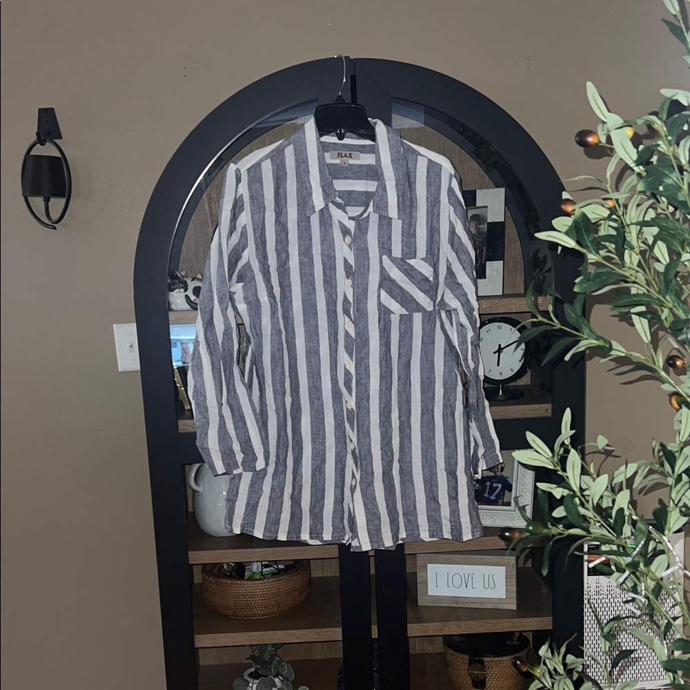 Flax Linen Tunic/Blouse EUC L